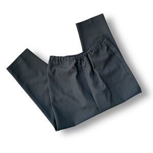Vintage Classic Black Elastic-Waist Trousers